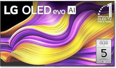 LG 65-Inch Class OLED evo AI 4K G5 Series Smart TV w/Dolby Atmos, Dolby Vision, HDR10, AI Super Upscaling 4K, (OLED65G5WUA, 2025) Includes Total 5YR Warranty (Parts and Labor in-Home Service)