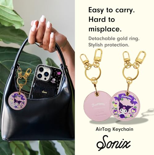 Image of Sonix x Sanrio Keychain Case Compatible with Apple AirTag | Protective Cover Keychain | Hello Kitty & Friends - Floral Kuromi