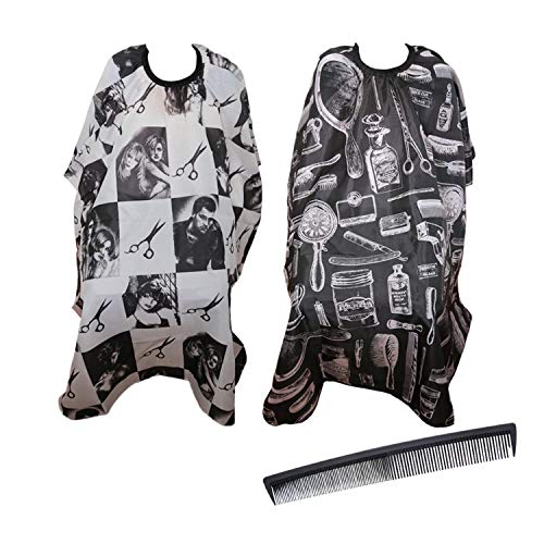 2 Packs Salon Barber Cape with professional Haircut Salon Nylon Cape plus a