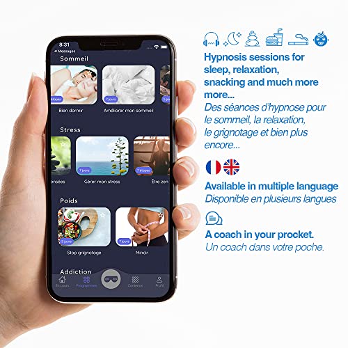 Dreaminzzz - Masque connecté HYPNOS - Vous aide à mieux dormir, améliorer votre sommeil et diminuer votre stress (Noir)