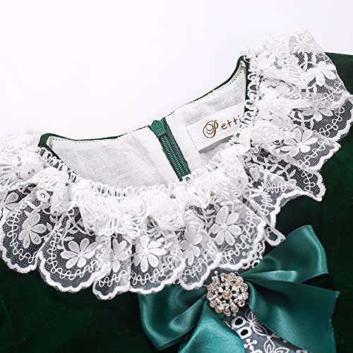 Pettigirl Girl Vintage Autumn Winter Green Christmas Long Sleeve Casual Clothes Toddler Formal Festival Fashion Dresses3