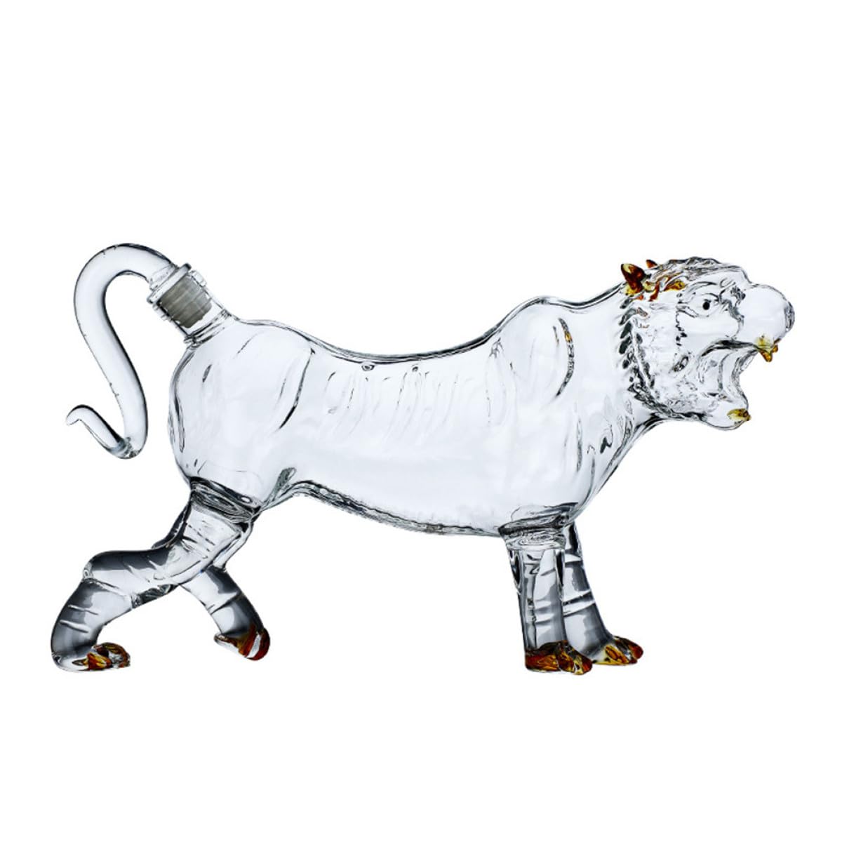 Whiskey and Vodka Tiger-Shaped Glass Bottle 1 Jin Capacity for Infused Liquor Preparation and Elegant Home Decor