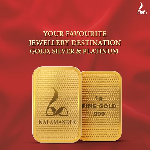 Image of KALAMANDIR Exclusive 24k Gold Bar by - 1 gm | Certified 999 Purity | Perfect for Gifting & Investment
