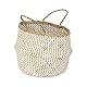 Compactor Belly Korb L - Handgewebter Seegras- und Papierkorb, Größe 35x35x32 cm, Weiß