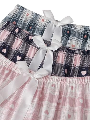 Floerns Women's 3 Pcs Plaid Print Drawstring Waist Pajama Pants Sleepwear3