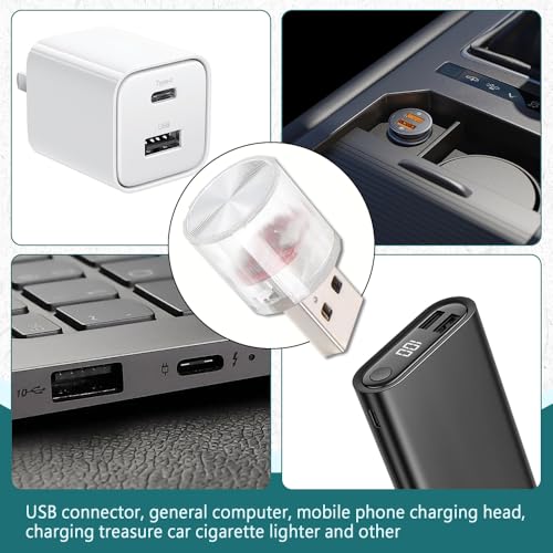 Lámpara LED ambiente interior para auto USB mini miniatura 7
