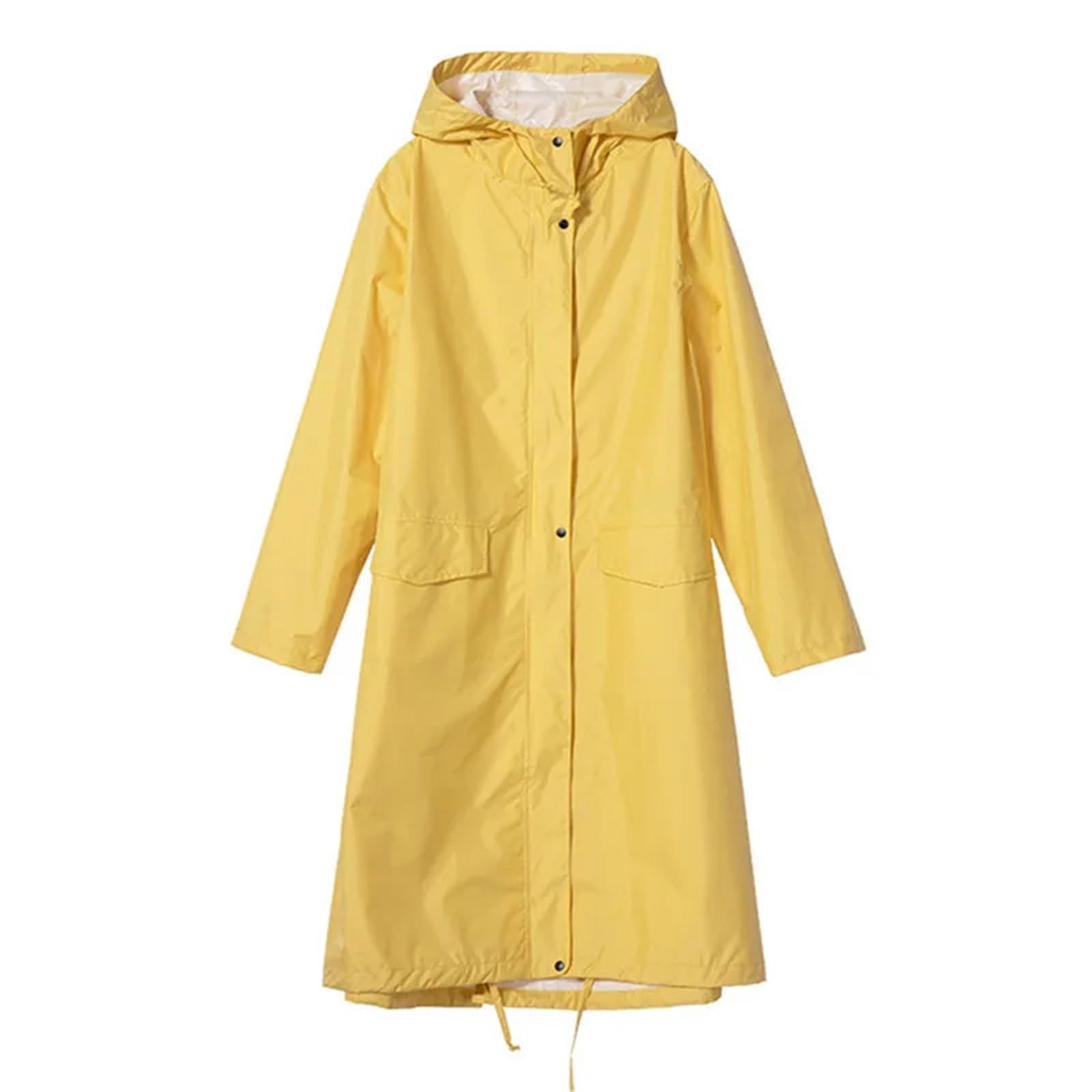 Kway Impermeabile Giallo in Nylon for Uomo e Donna, Poncho da Trekking, Impermeabile Traspirante Lungo Portatile, Giacca alla Moda(M)