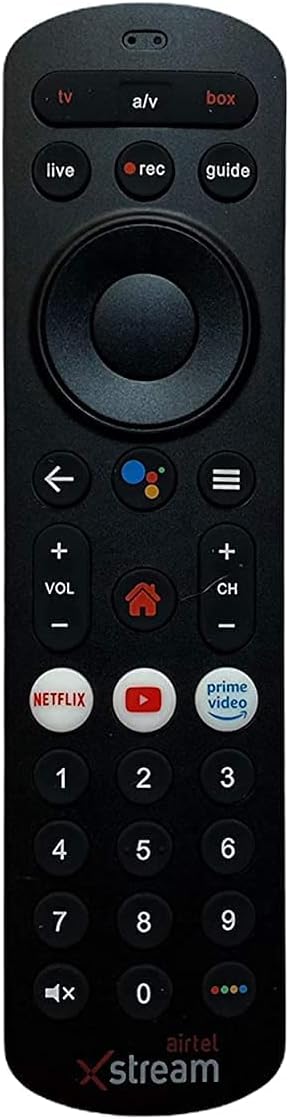 LOHAYA Voice Assistant Remote Compatible for Airtel Xstream Set-Top Box Remote Control with Netflix Function (Black) (Non - Voice)