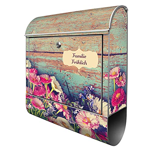 banjado Design Briefkasten personalisiert Motiv Blumenpfücken...