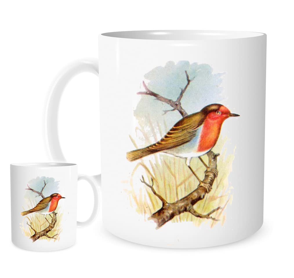 11OZ A Robin Sitting On A Branch Mug for Tea or Coffee