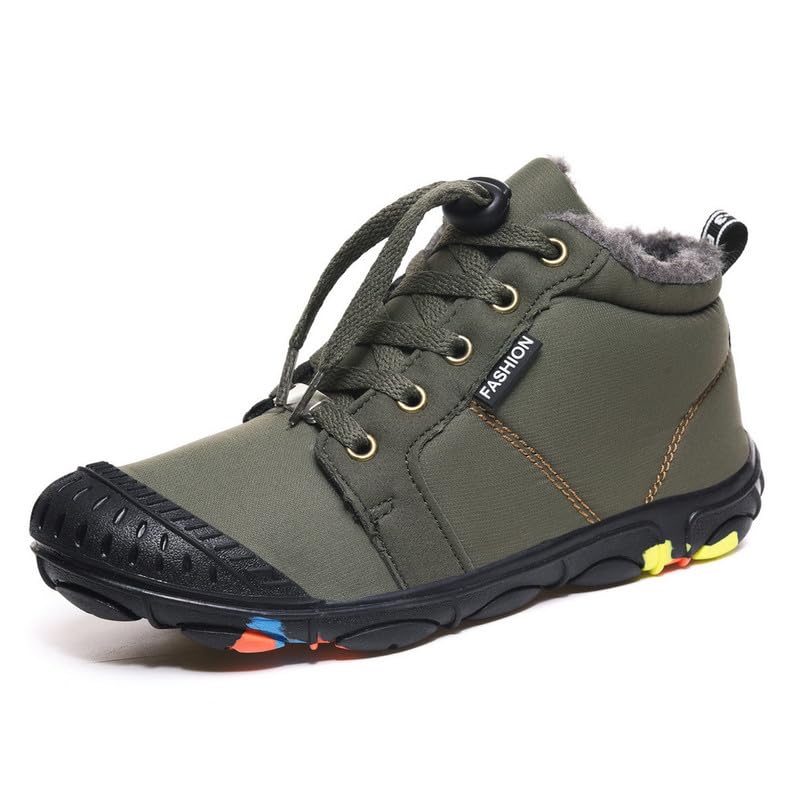 DHOVOR Boys Girls Hiking Boots Non Slip Trekking Waliking Shoes Light-weight Winter Warm Shoes Casual Sneakers for little Kids/Big Kids Winter Boots