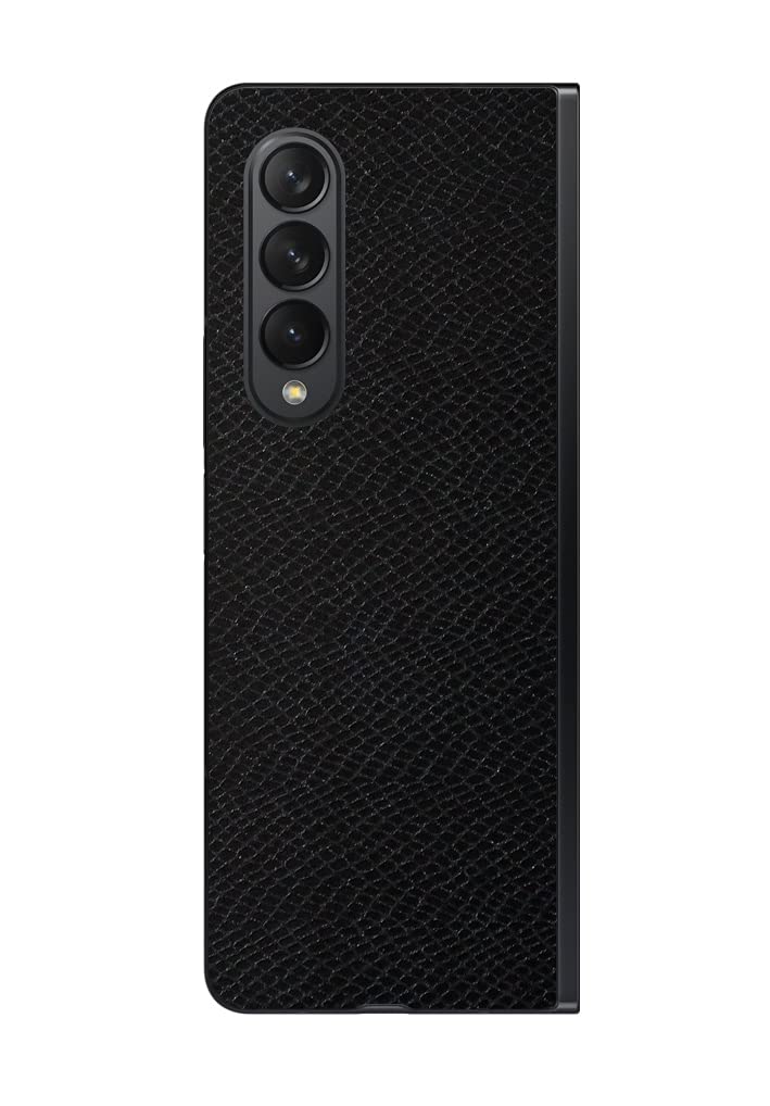 Decalrus - Protective Decal for The Samsung Galaxy Z Fold 3 Cellphone Black Texture Snake Pattern Skin Skins Decal Cover wrap SNKsamsungGalaxyFold3Black