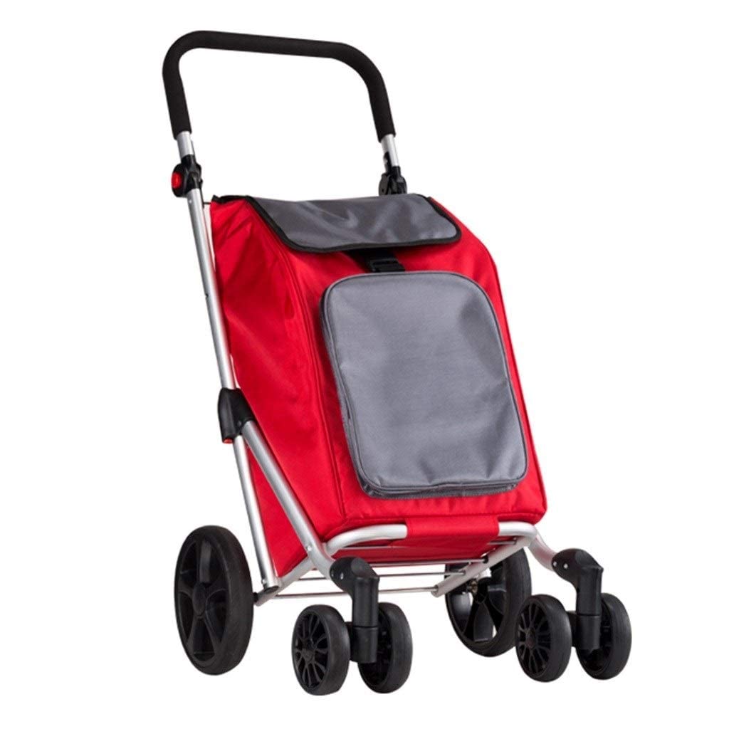 Carrelli elevatori Carrello Home Pull Cargo Pull Cart Carrello a Sei Ruote Carrello Rosso Portatile Carrello da Viaggio Carrello per supermercati Carrello per Auto