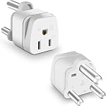 South Africa Travel Plug Adapter,South Africa Plug Adapter 3 Prong Safe Grounded USA to Any Type M for Country Such as Botswana,Nepal Pakistan,Namibia and More,White 2 Pack