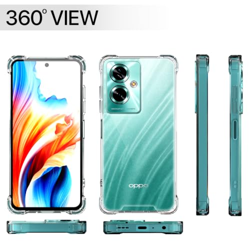 Image of Outlouders Back Cover for Oppo A79 5G Clear Transparent PC + TPU Bumper Case with Raised Edges for Shockproof Protection (Transparent)