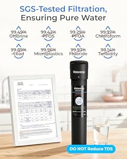 Waterdrop 15UA Under Sink Water Filter System, 2-Year Service Life, Reduces Lead, Chlorine, Bad Taste & Odor, Direct Connect Water Filter for Kitchen Faucet, NSF/ANSI 42 Certified（Complete System）