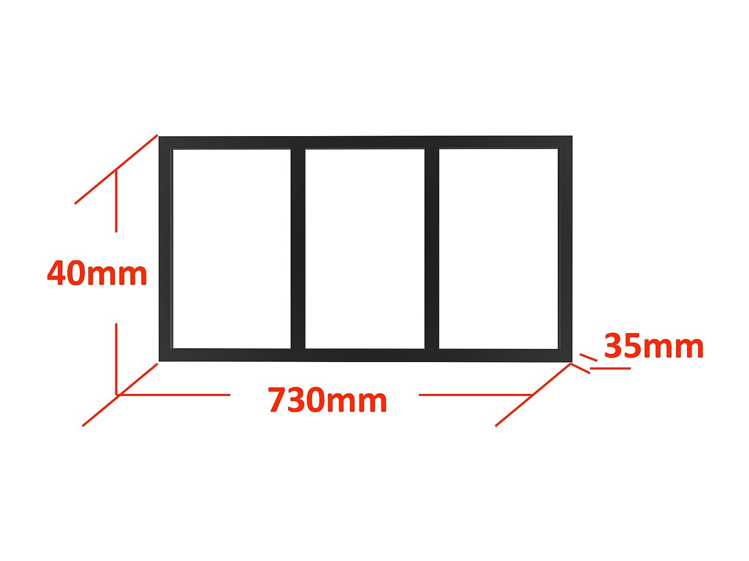 Vente-unique - Imposte Atelier en Aluminium thermolaqué - L73 x H40 cm - Noir - Bayview