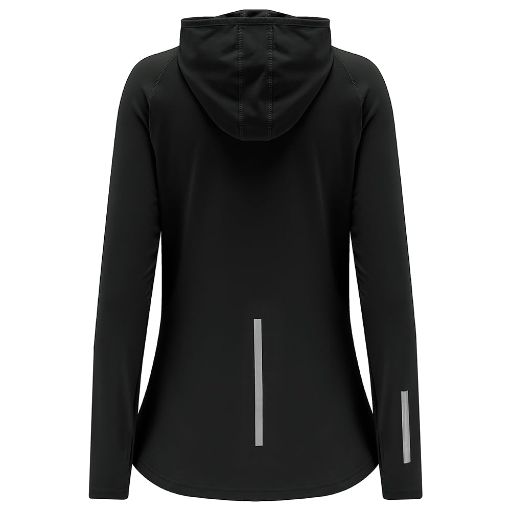 Time To Run Femmes Thermique Courir Capuche Capuche Veste Pour Hiver Avec Deux Poches de
