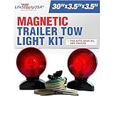 LifeSupplyUSA LED Volt Magnetic Towing Trailer Tow Light Tail Light Haul Kit for Auto, Boat, RV, Trailer