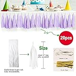 Lavender Tassel Garland 20 Pcs, Tissue Paper Tassels Garland Banner for Party Birthday Wedding Decoration Baby Shower Table Decor - Image 2