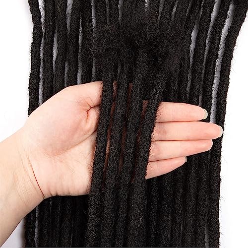 TAOYEMY Dresdlock Extension 12 inch 100% Real Human Hair Afro Kinky 30 Strands Dreadlock Extensions for Man/Women (12 inch, 1B) - Image 4