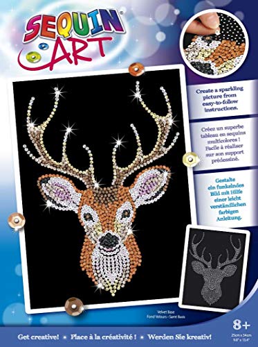 Sequin Art Blue Stag Head, Sparkling Arts and Crafts Kit; Creative Crafts for Adults and Kids Sequin Art Blue Stag Head, Sparkling Arts and Crafts Kit; Creative Crafts for Adults and Kids