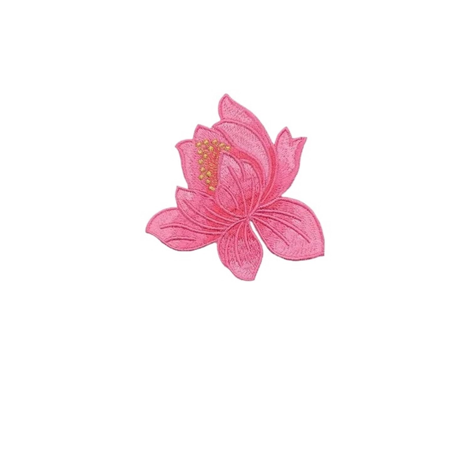 Wtaxbh Fuschia Iron On Patches 6Pc 8.5Cm/Lotus Flower Applique Patches Thermocollant,Fabric Flowers Embroidery Iron On Stickers For Clothing,Dress,Cheongsam(Fuschia)