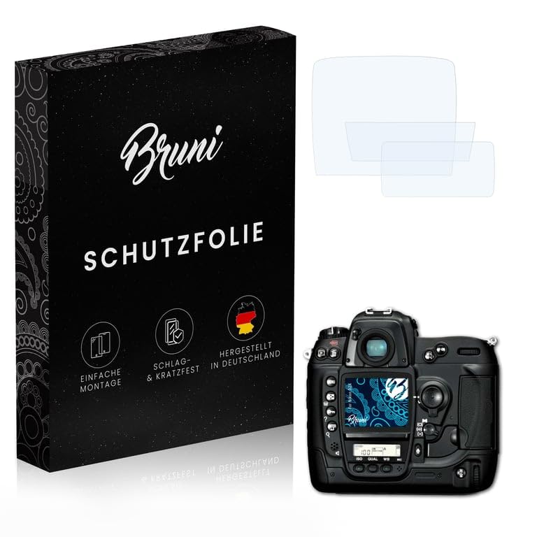 Bruni Screen Protector compatible with Nikon D2X Protector Film, crystal clear Protective Film (Set of 2)