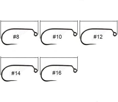 Eupheng Plus Best Barbless Fishing Hooks Competition Fishing Hook Combo Dry Nymph Strimp&Pupa Pupa jig Fly Hooks with Free Mini Fly Box (125PCS 9220 Hooks Combo)
