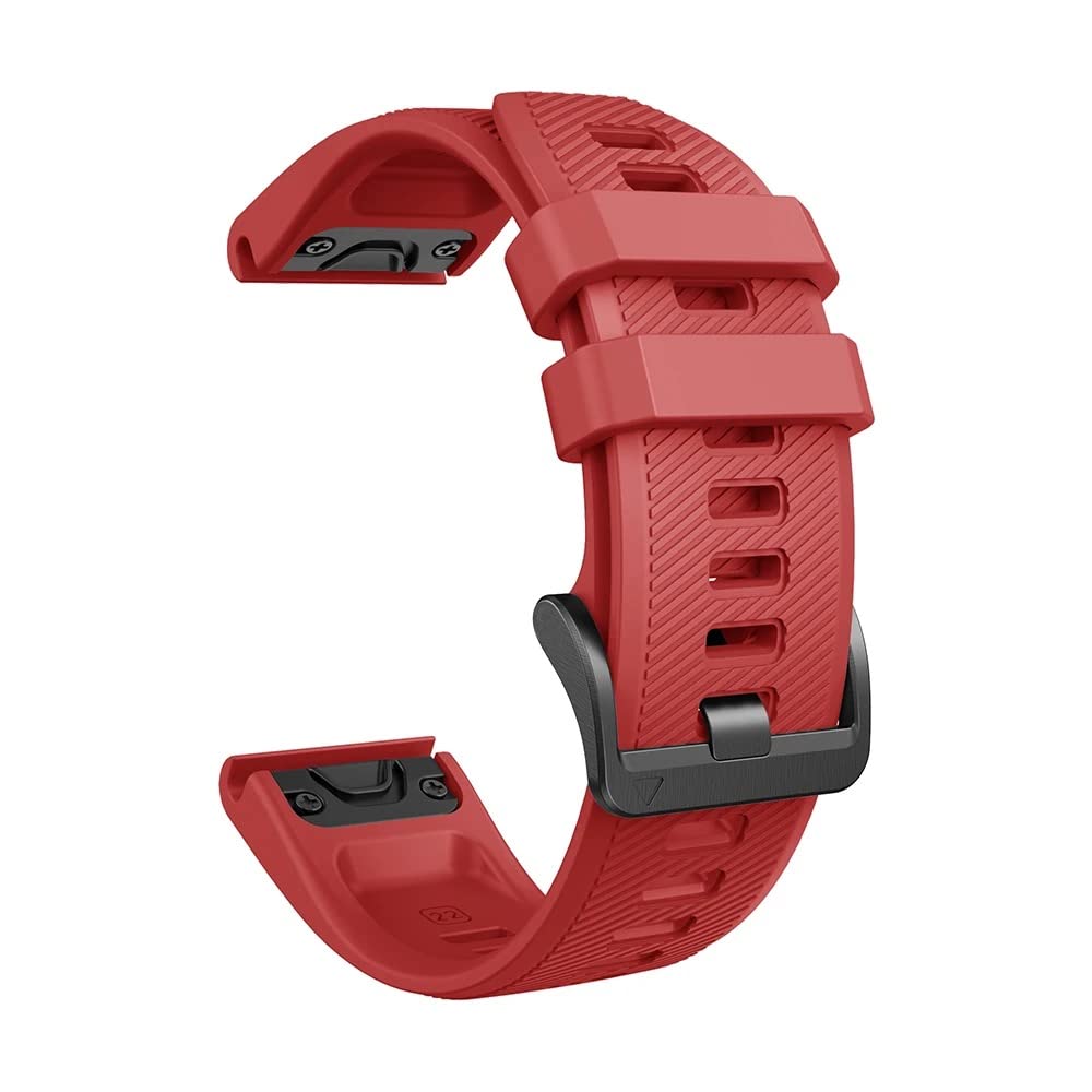 DadoSilicone Watch Strap 22 mm Compatible with Garmin Fenix 7 | Approach S62/S60 | Fenix 6 | Fenix 5 | 6 Pro | 5 Plus, Inclined lines silicone band