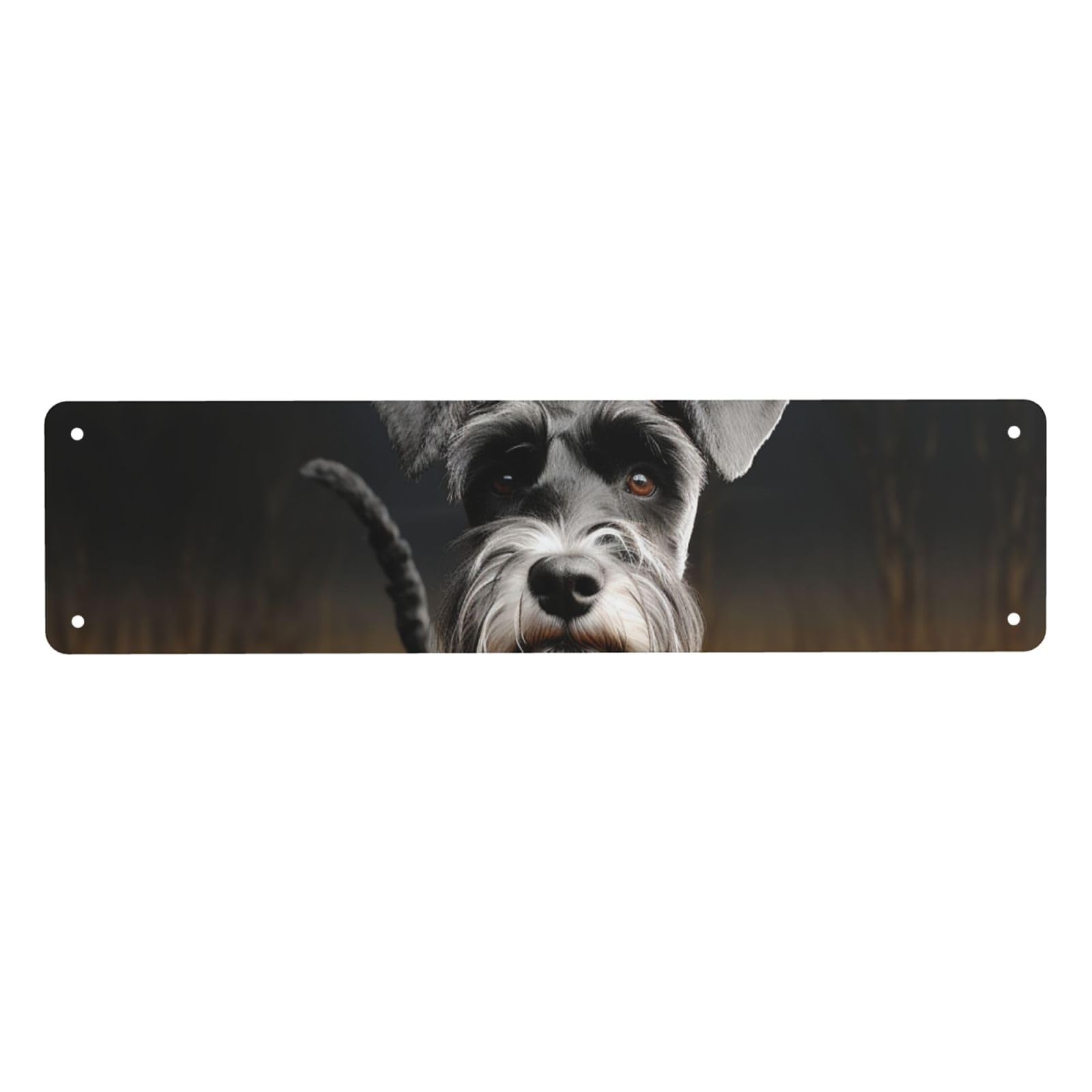 Vintage Metal Tin Signs Retro Garage Signs Stylish Wall Art Plaques for Home Decor Unique Poster 4x16 Inch Animal schnauzer dog Metal Sign Outdoor Wall Decorations Gifts