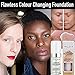 2 Pack TLM Flawless Colour Changing Foundation Makeup, Concealer Cover Cream, Warm Skin Tone Foundation liquid, Base Nude Face Moisturizing Liquid Cover Concealer for Women and Girls