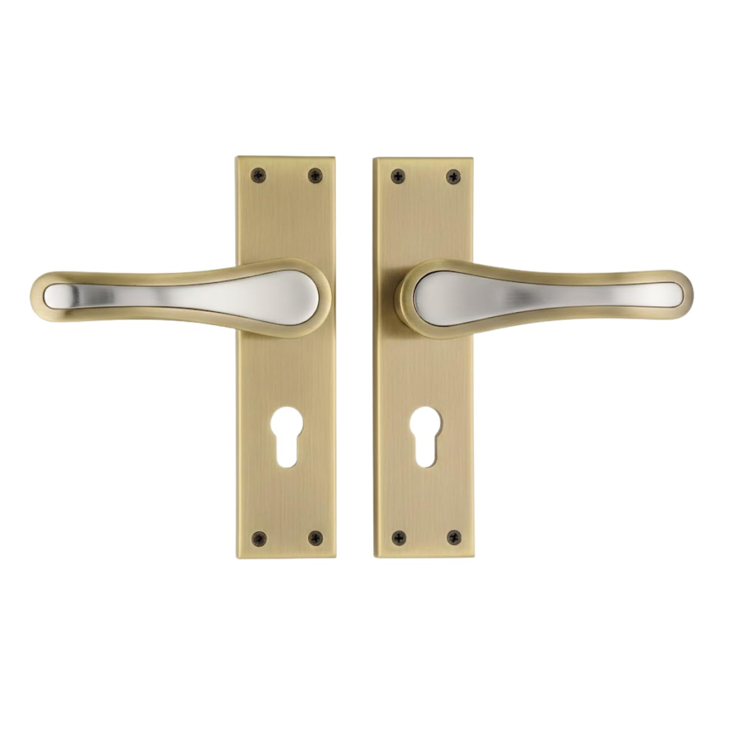 Premium Zinc Alloy Door Lock Handle Set with Keyhole Plate – Heavy Duty Lever Handle for Main Door, Bedroom & Office – Front & Back Plate Door Fitting Hardware-image-3