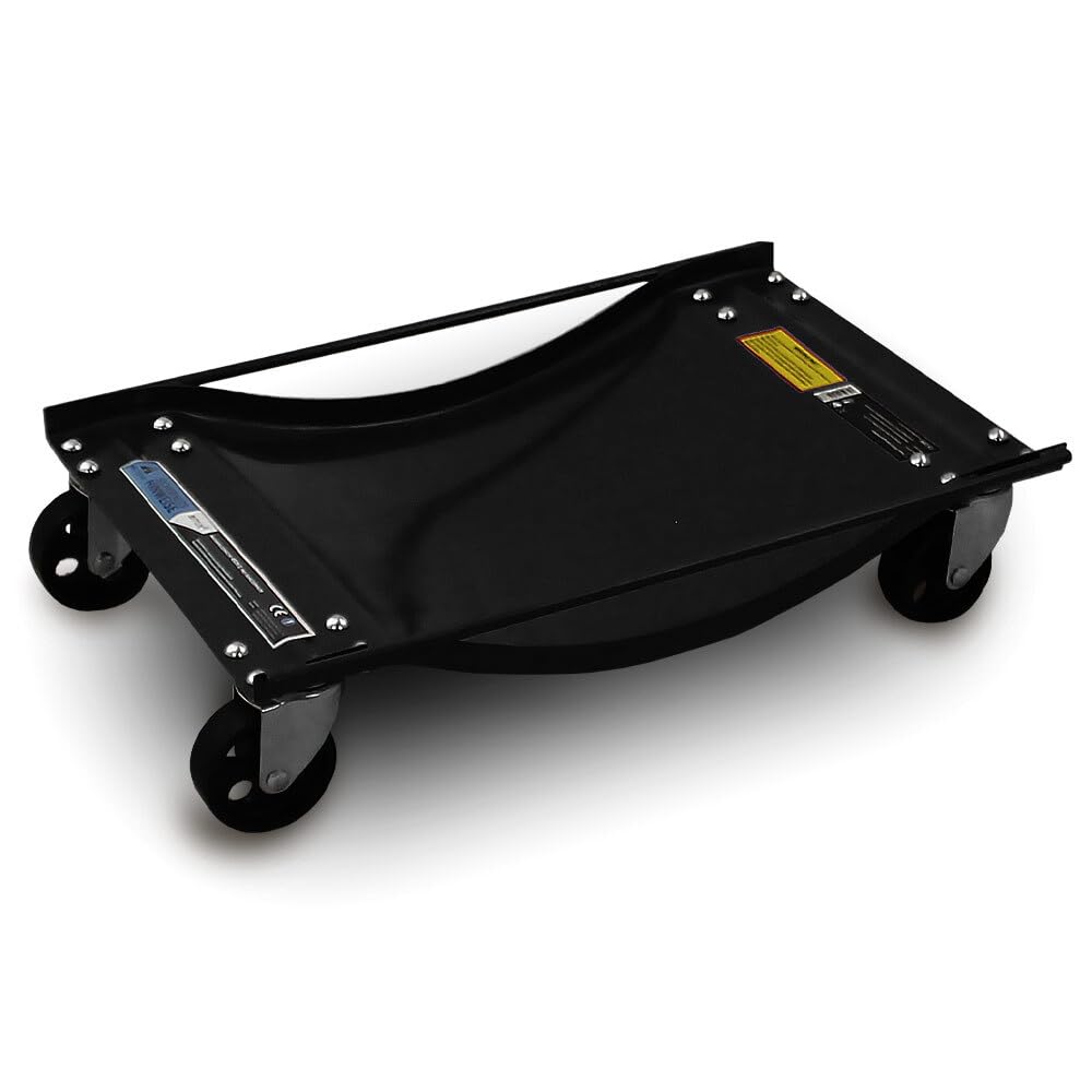 BITUXX 4 Stück Rangierhilfe für PKW Auto Rangierroller Rangierheber Wagenheber Roller Belastbar bis 450 kg pro Rangierroller Schwarz