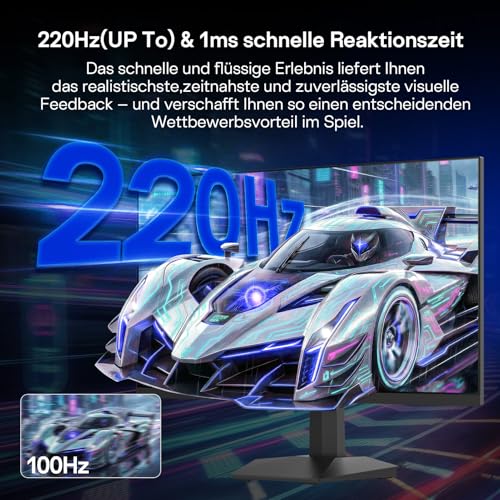 HKC 27 Zoll Gaming Monitor 200Hz(Oc 220Hz) QHD IPS Bildschirm 220Hz HDR400 – Ansicht 4