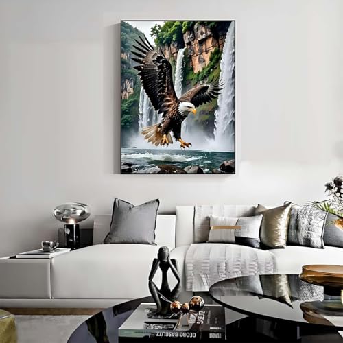 Image of Eagle Cross Stitch Kits for Beginners Adults, Patterns Dimensions Needlepoint Art Crafts,Counted Cross Stitch Kits Embroidery Kits for Beginners Adults for Home Decor 11.8X15.7inch