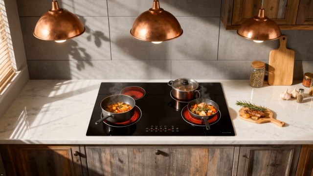 Image of Noxton 30 Inch Electric Cooktop 4 Burners, Built in Electric stove top, Sensor Touch Ceramic Cooktop, Expandable Burners, Pause, Safety Lock, Timer, 7100W 220~240V (No Plug)
