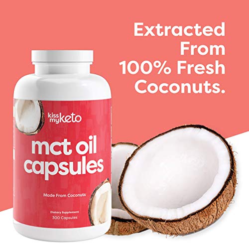 Kiss My Keto MCT Oil Capsules [1000mg], 300 Softgel Pills 100 Day