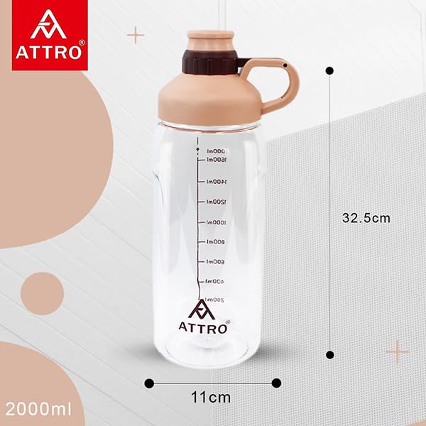 Image of ATTRO Prime Carbon Lunch Box with Hydra Water Bottle, School Tiffin Combo,Peach