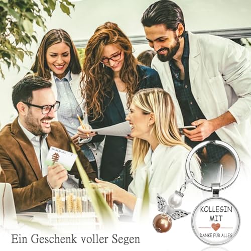 Abschiedsgeschenk Kollegen, Schutzengel Schlüsselanhänger, Kleine Geschenke Dankeschön für Kollegen, Abschied Kollegin Kollege Jobwechsel Rente Ruhestand Neuer Job Mutmacher Glücksbringer