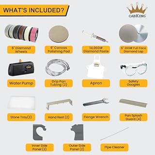 CabKing Cabbing Machine Lapidary Equipment – Professional 6" Jewelry, Gemstone Polisher Tools, Cabochon Machine, Jewelry Making Supplies, LED Lamp, Water System, Accessories – CABKING-6V3, 115V Only