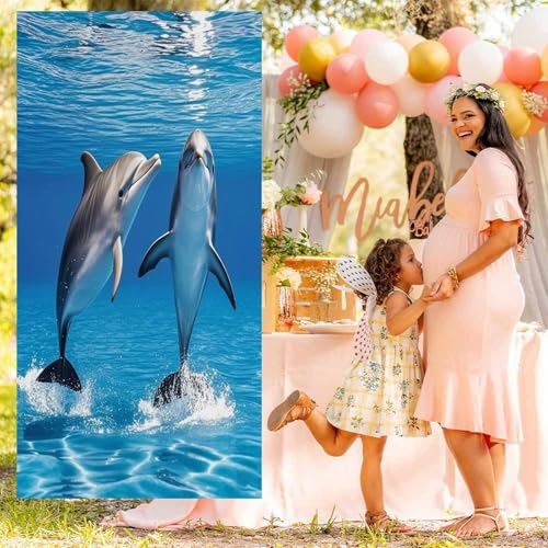 Cortinas divisoras de privacidad para pasillo y dormitorio con diseño de delfines 8