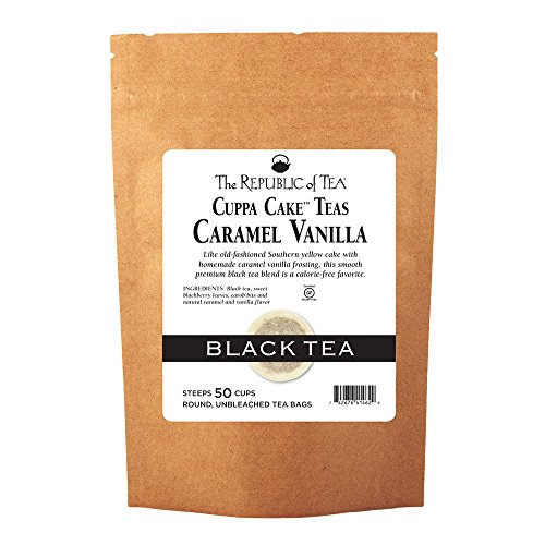The Republic of Tea Caramel Vanilla Cuppa Cake, 50 Tea Bags, Blended Fine Black Tea, Gluten-Free