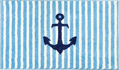 Erwin Müller Badematte, Badteppich maritim Lefkada hellblau Größe 60x100...