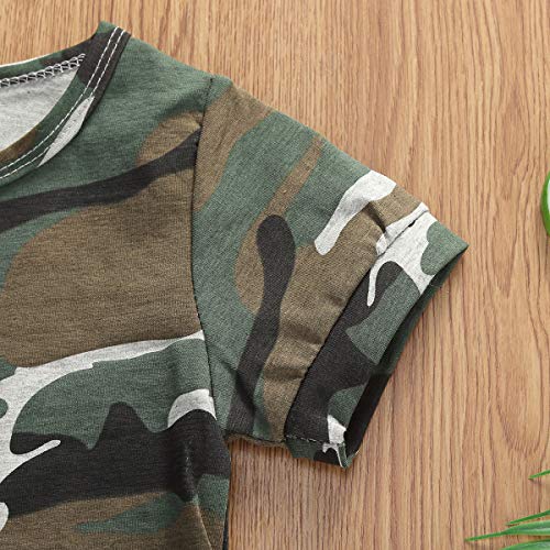 Iddolaka Newborn Summer Baby Boy Girl Romper Bodysuit Jumpsuit Playsuit One Piece Outfit Clothes (Short Sleeve Camouflage, 0-3 Months) #TOP4