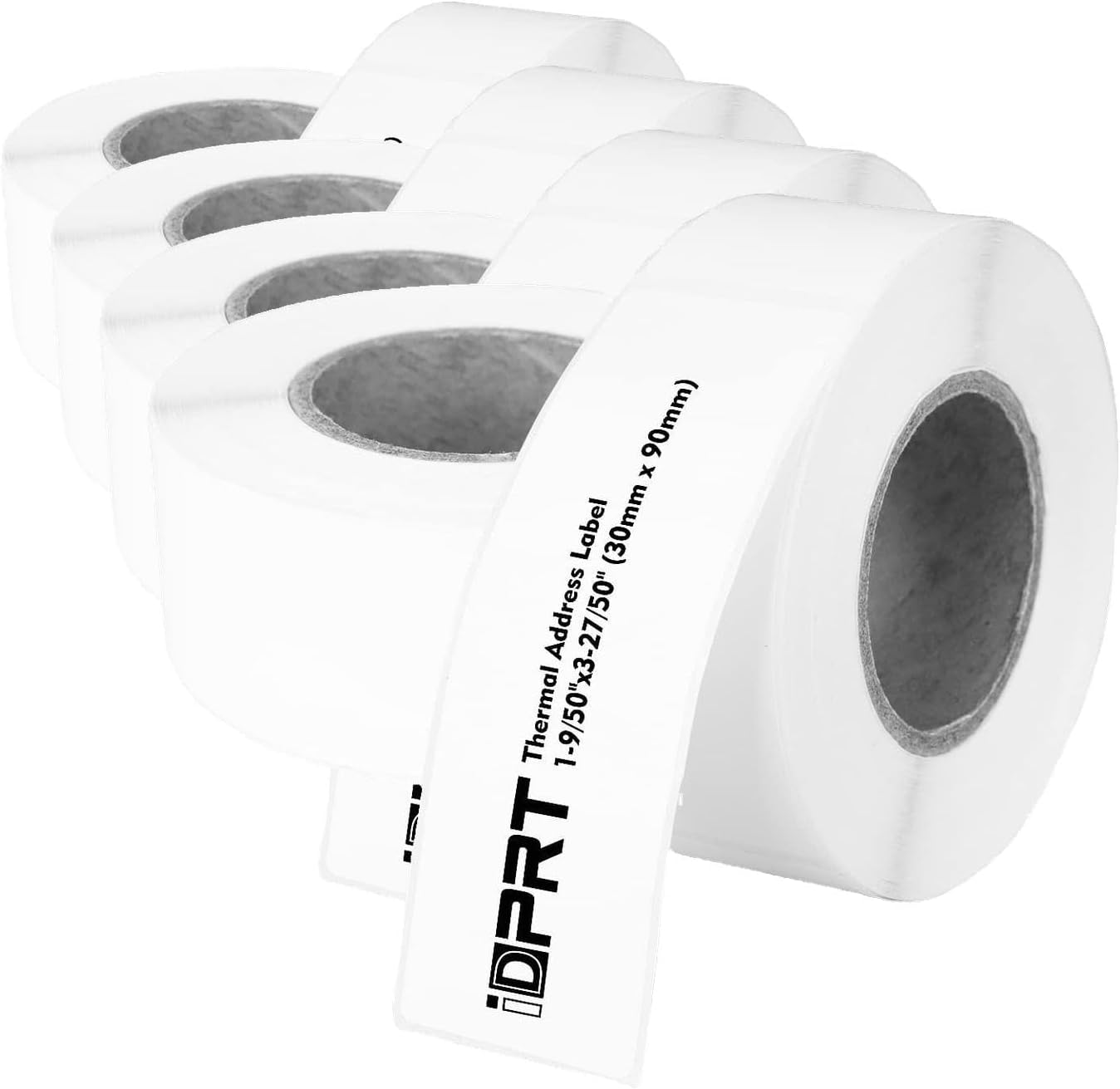 iDPRT Thermal Mailing Address Labels - 1.18"x3.54" (30mm90mm), 2 Rolls of 300pcs, Barcode Compatible with iDPRT, Rollo, DYMO, Zebra, Direct Thermal Sticker for QR Code, FBA (Pack of 4)