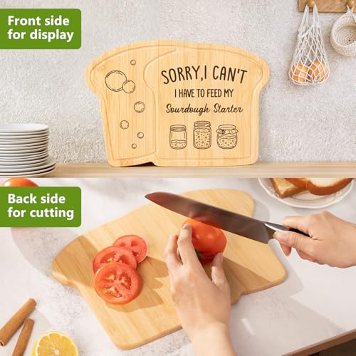 Tabla de cortar de bambú con forma de tostada, regalo divertido para amantes de la panadería y madres que hornean, ideal para Día de la Madre miniatura 6