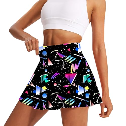 Votuguby Women'S Tennis Skirt Pleated Athletic Skirt With Shorts Pocket High Waisted Neon 80S Golf Skort For Workout Pickleball L