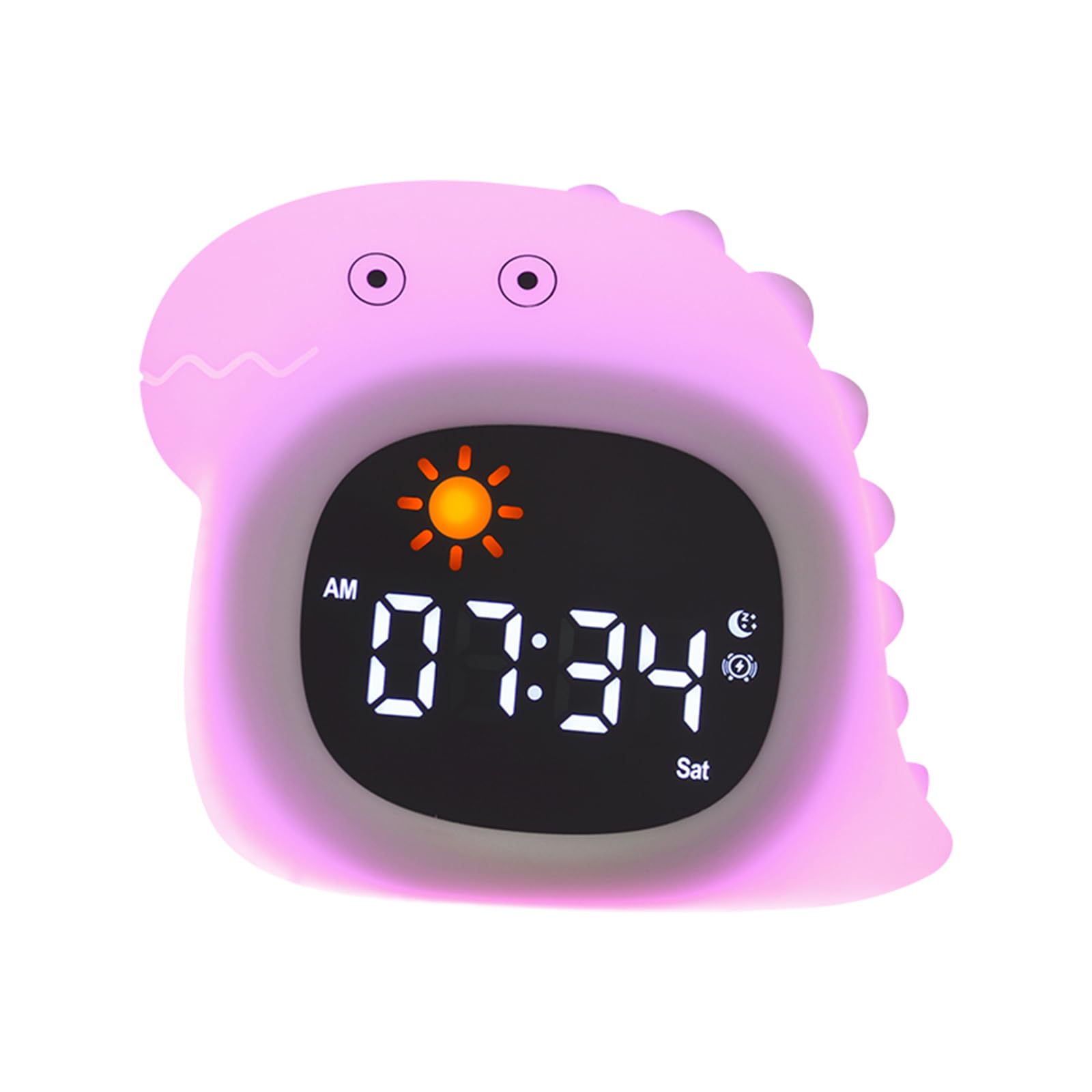 Reloj despertador con luz nocturna, lindo animal de dibujos animados de perros/dinosaurio/gato/oso de arena/búho/nube, reloj OK para despertar con ruido blanco, pantalla digital, reloj