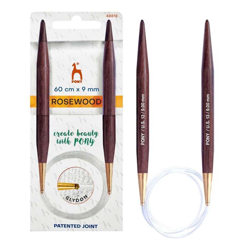 Pony Rosewood Circular Knitting Needles 60cm 9mm - 1pc